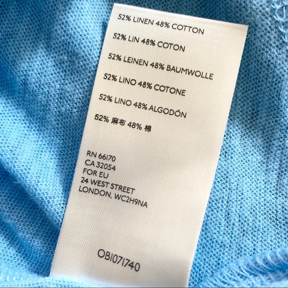 🌸New🌸 Free people Small blue linen blend Top Nwt